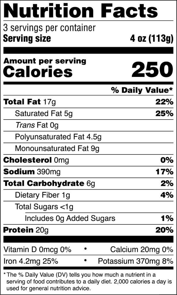 Plant-Based Ground Nutrition facts