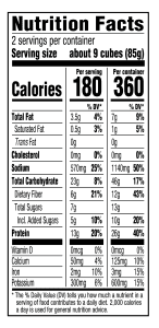 TERIYAKI TEMPEH CUBES Nutrition Facts