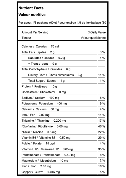 SMART GROUND MEXICAN Nutrition Facts
