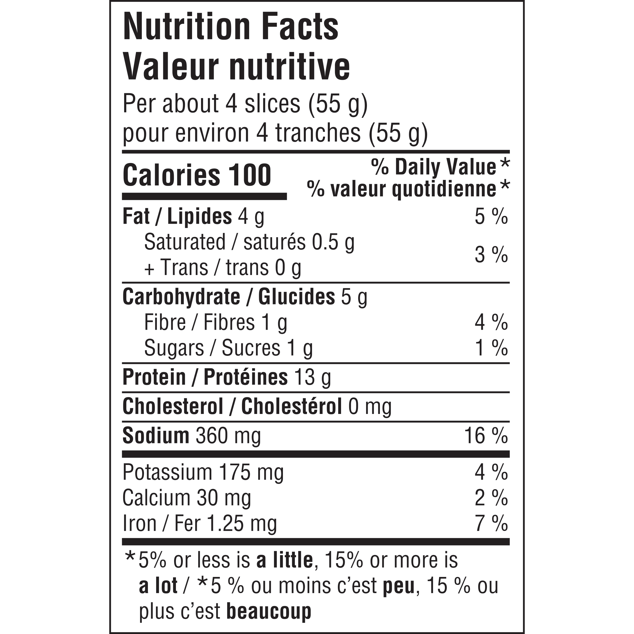 hardwood smoked deli slices nutritional facts
