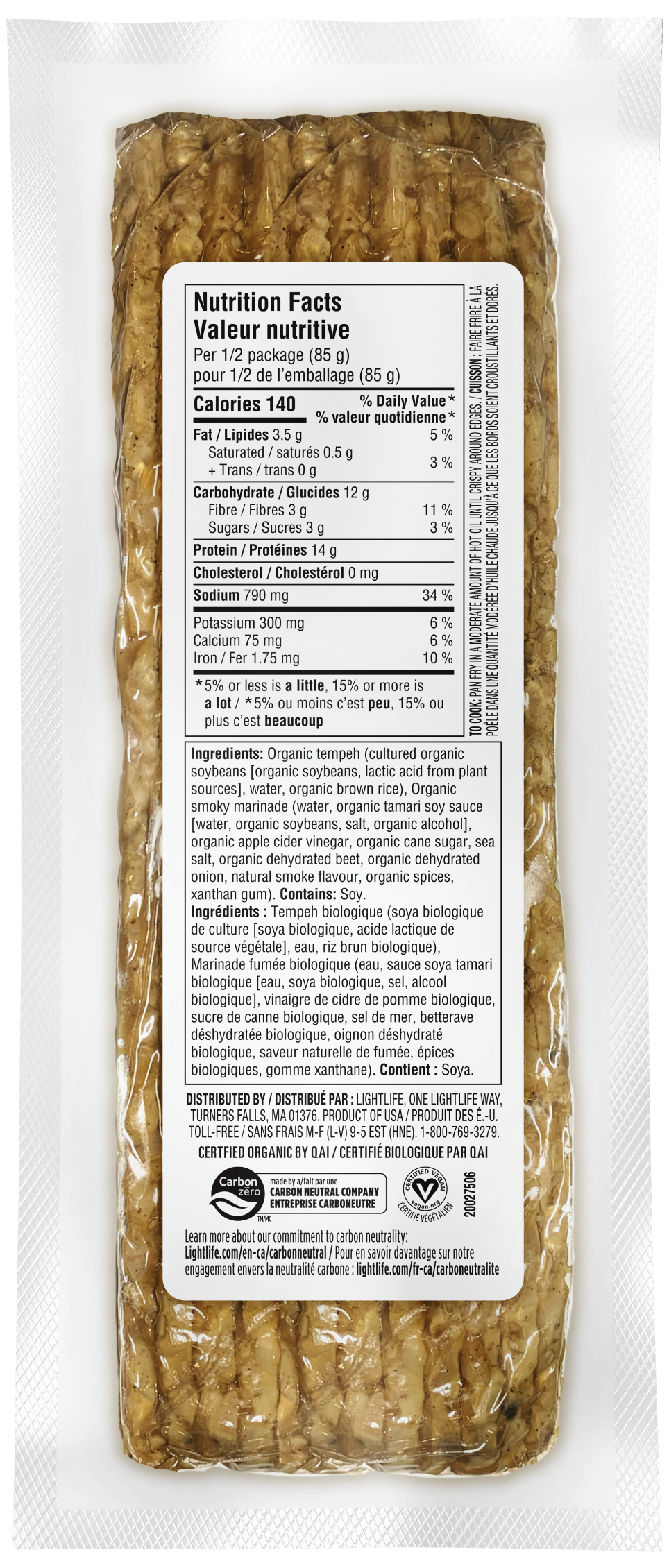 SMOKY TEMPEH STRIPS Nutrition Facts